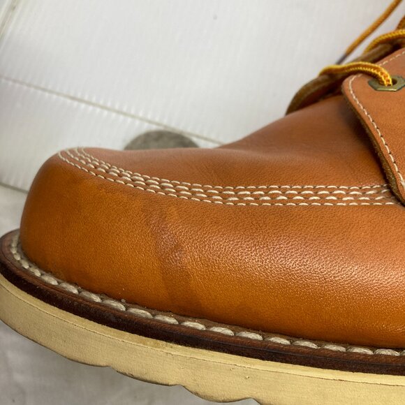 Vtg STATUS 1980 work rockabilly moc red wing style mens boots sz 10 EEE - Picture 11 of 12